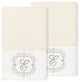 Linum Home Turkish Cotton Monica 2-Piece Embellished Hand Towel Set, Cream