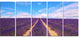 "Blooming Lavender Flower Field" Landscape Wall Art Print, 5 Panels, 60"x28"