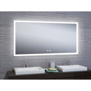 Luminous Dimmable LED Mirror with Defogger, 60"x36"x1.75"