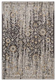 Ganesa Distressed Diamond Floral Lattice 5x8 Area Rug in Black and Beige