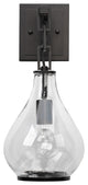 Tear Drop Hanging Wall Sconce, Clear Glass and Bronze