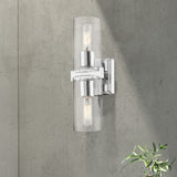 Clarion 2 Light Polished Chrome Vanity Sconce