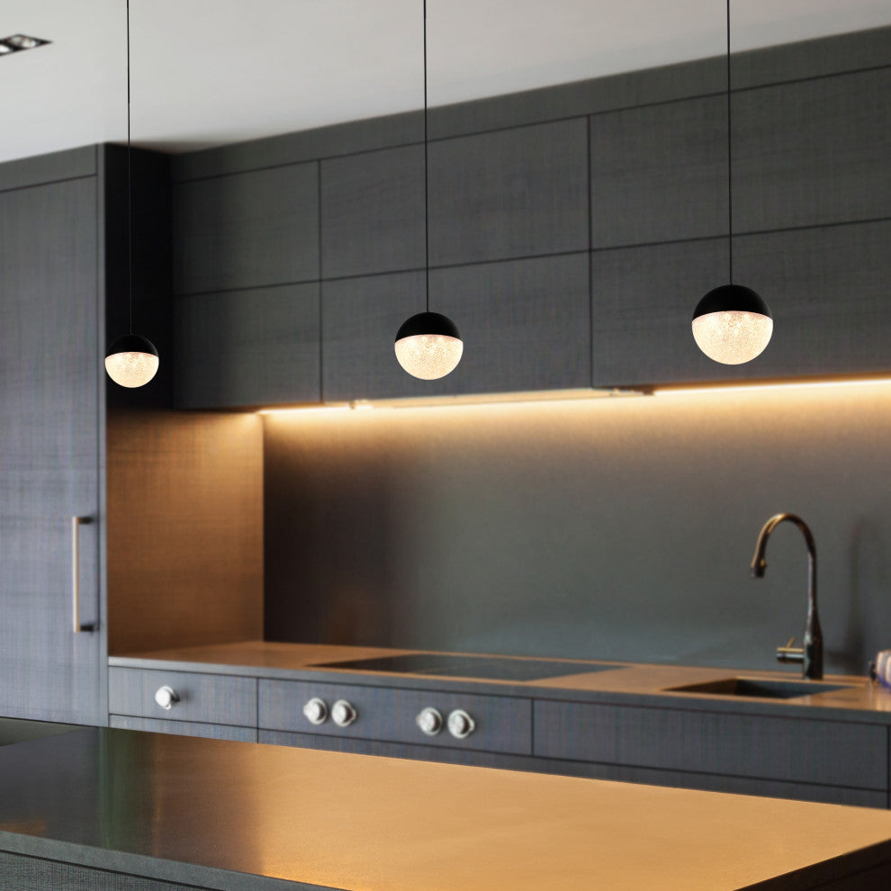 Ravello 5" ETL Certified Integrated LED Pendant Lighting Fixture, Black
