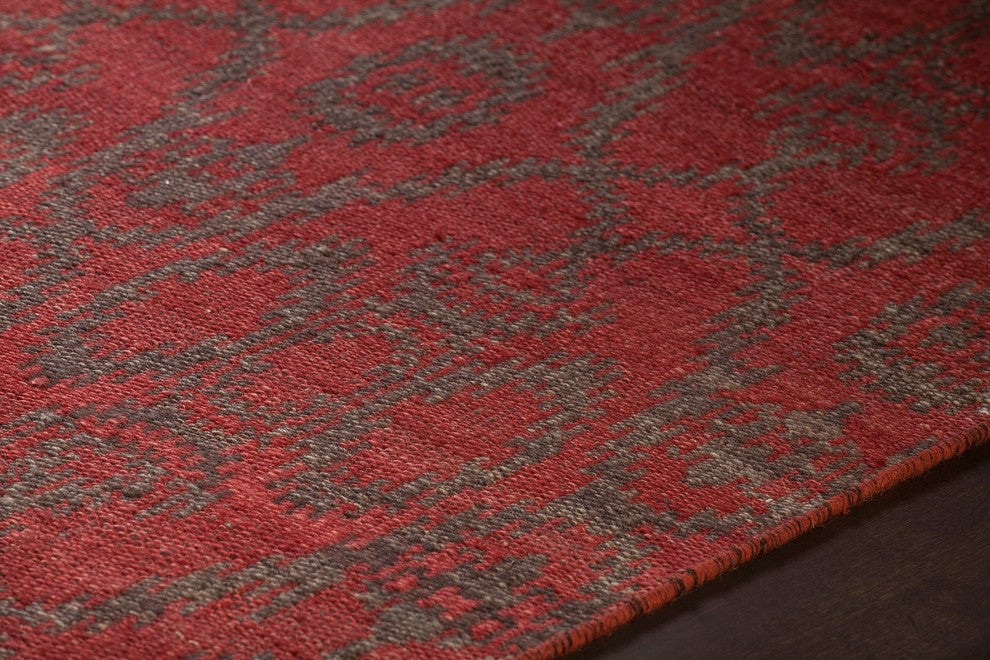 Winnie Contemporary Area Rug, Red/Gray, 7'9"x10'6"