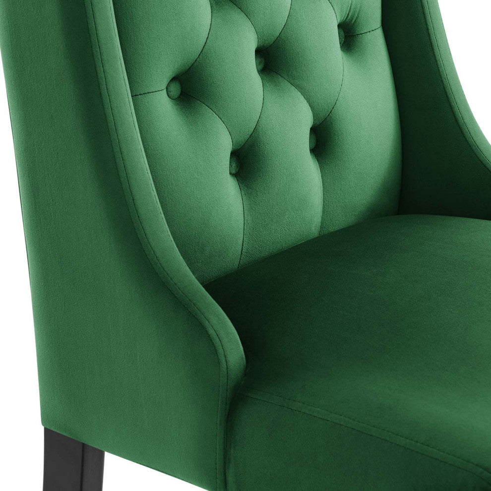 Baronet Performance Velvet Dining Chairs, Set of 2, Emerald