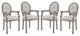 Arise Dining Armchair Upholstered Fabric Set of 4, Beige