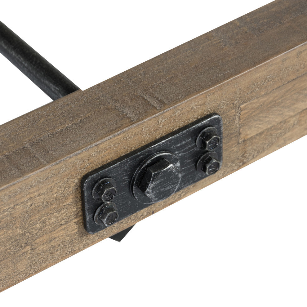 Benzara BM203611 Reclaimed Wood Console Table With Grains, Weathered Gray