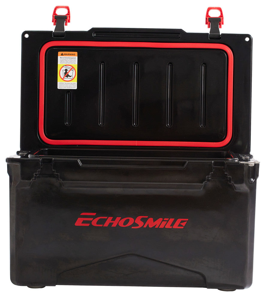 EchoSmile 40 qt. Rotomolded Cooler, Black and Red
