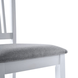 Set of 2 Slat-Back Padded Wood Counter Stools, White