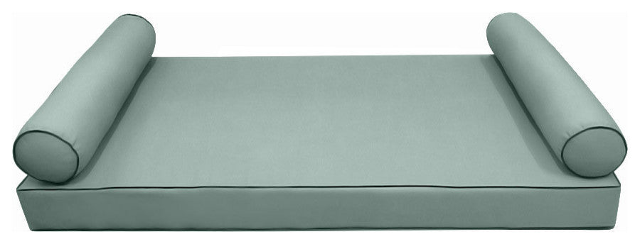 Style5 Queen Contrast Pipe Outdoor Mattress Bolster SlipCover COMPLETE SET AD002