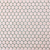 Penny Round Mosaic Tile, 12x12", Soft Pink