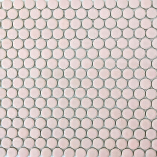 Penny Round Mosaic Tile, 12x12", Soft Pink