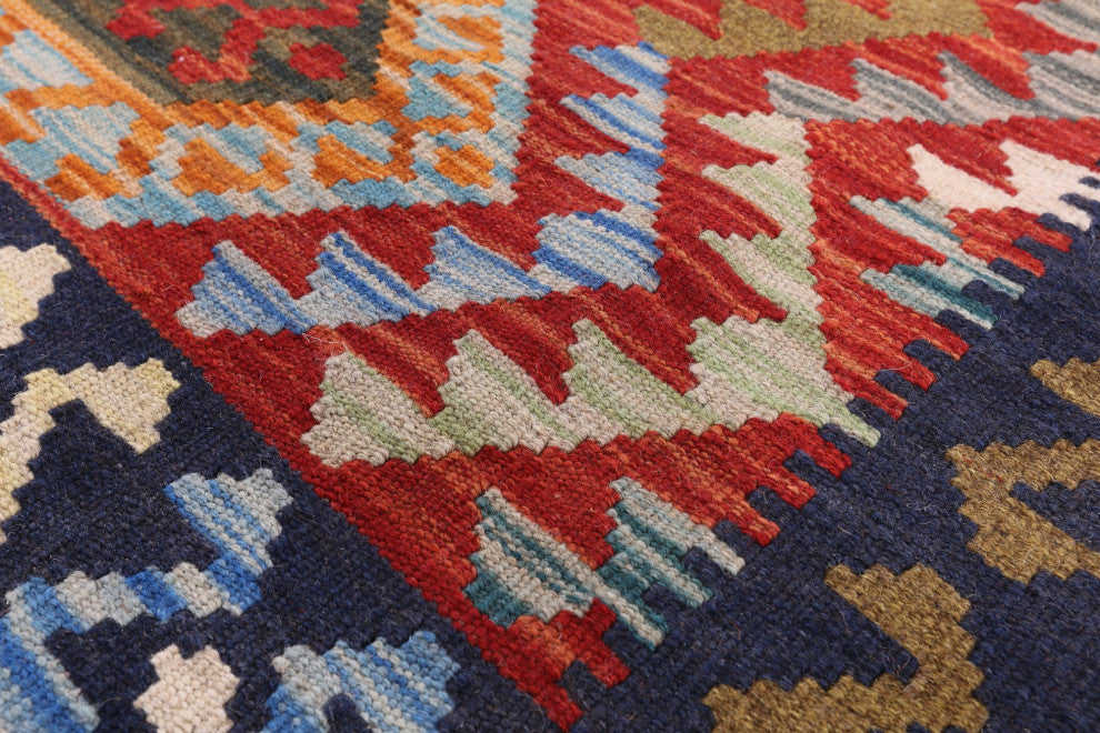 Kilim Flat Weave Reversible Wool On Wool Rug 6' 9 X 9' 9" Q9464