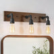 LALUZ 3-Light Black and Brown Water Pipe Farmhouse Bathroom Vanity Lights