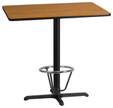 30"x42" Rectangular Natural Laminate Table Top With 22"x30" Base
