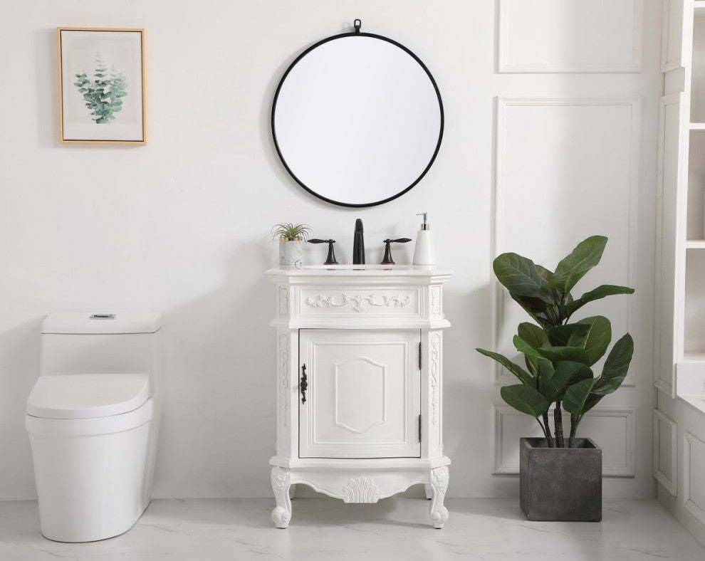 Beth 24" Single Bathroom Vanity, Antique White