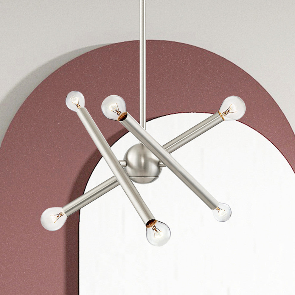 Livex Lighting Soho 6 Light Brushed Nickel Petite Chandelier