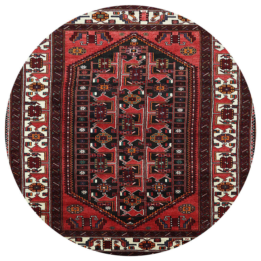 Ahgly Company Indoor Round Mid-Century Modern Area Rugs, 6' Round