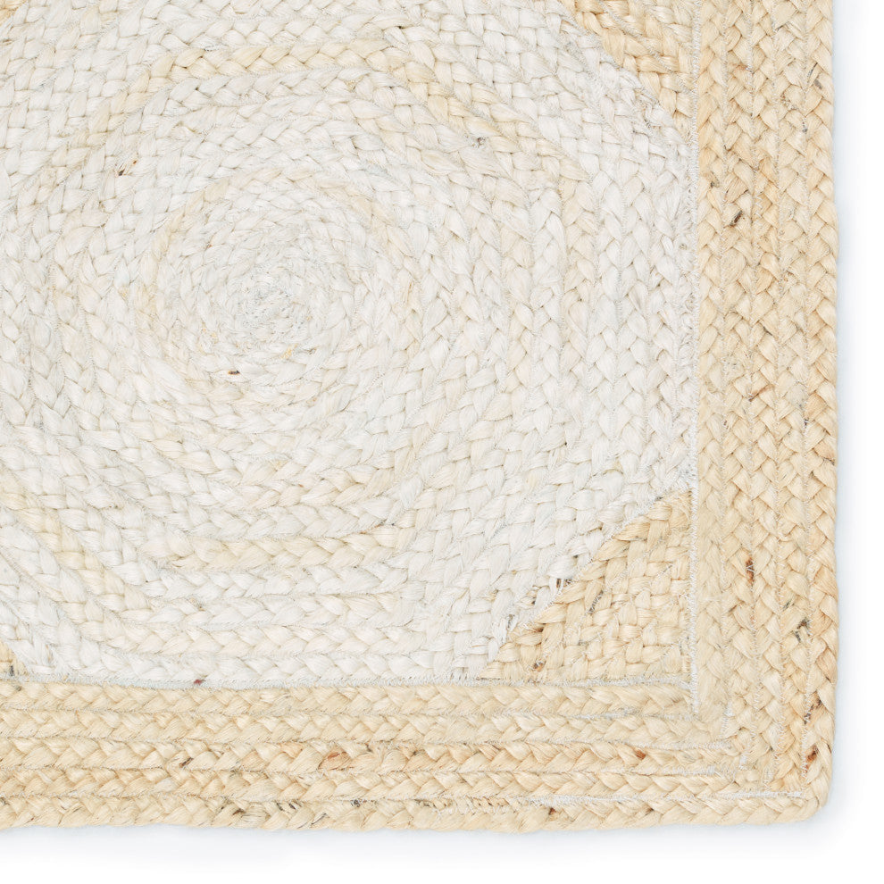 Fiorita Natural Geometric Light Beige/ White Area Rug 2'X3'