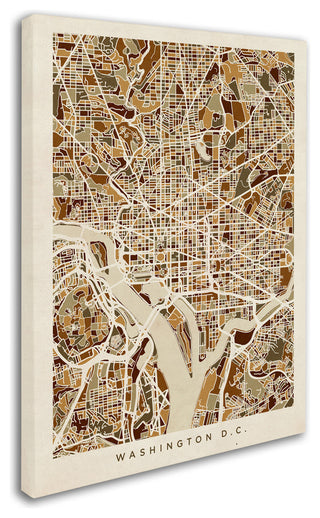 Michael Tompsett 'Washington DC Street Map 3' Canvas Art, 47"x35"