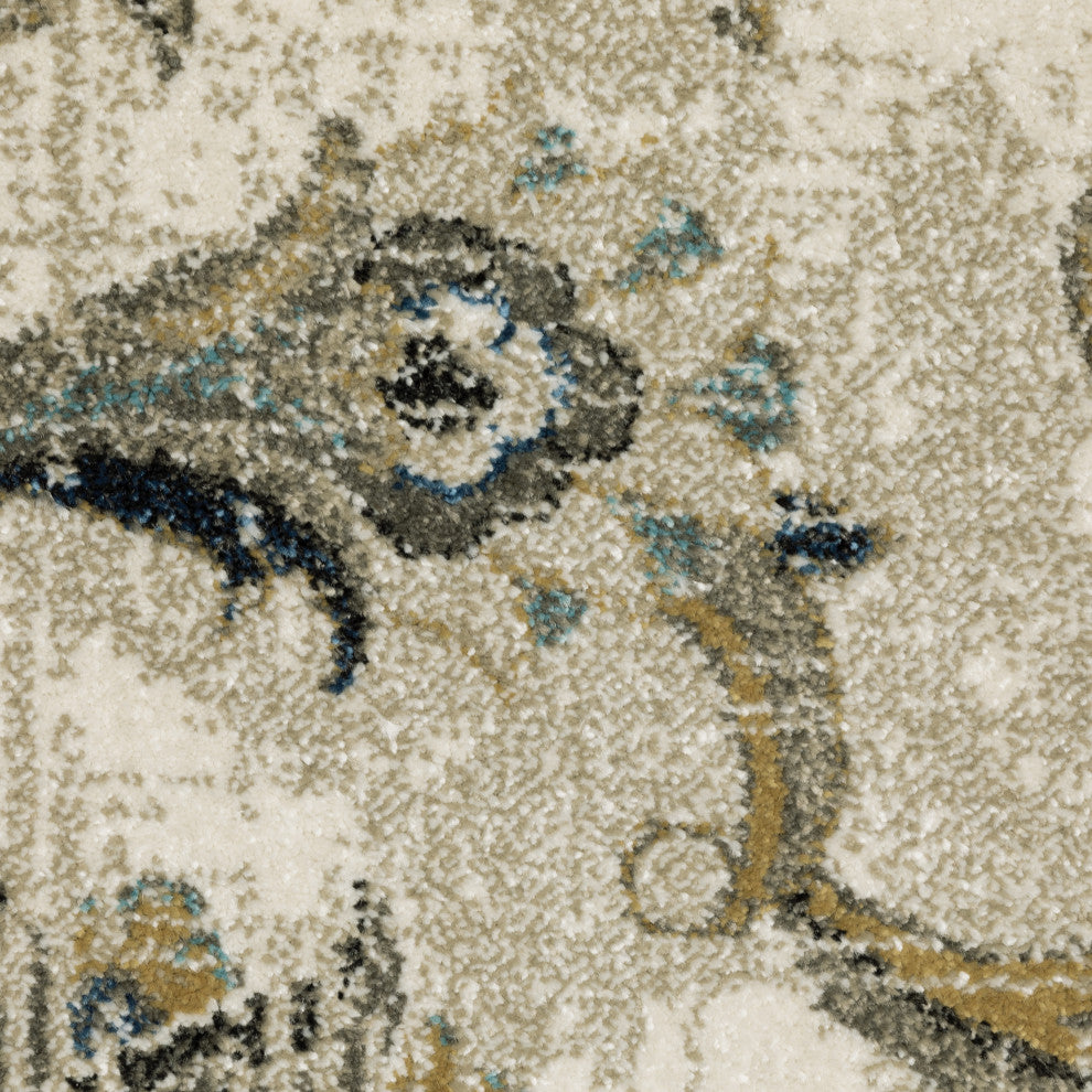 Vander Traditional Oriental Power-Loomed Area Rug, Beige/Gold, 5'3"x7'3"