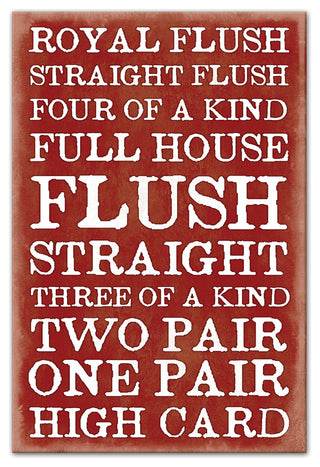 Poker Sayings 20x30 Print on Canvas