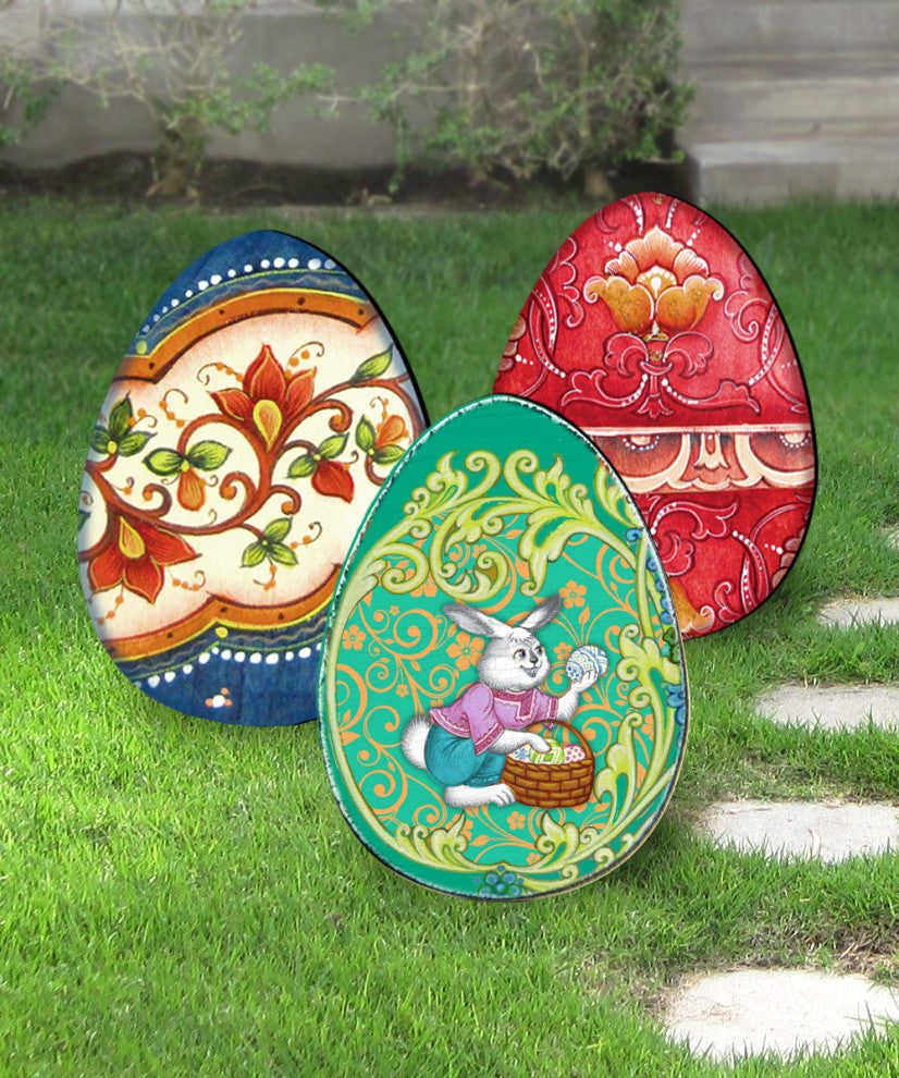 Easter Eggs Free Standing Set of 3