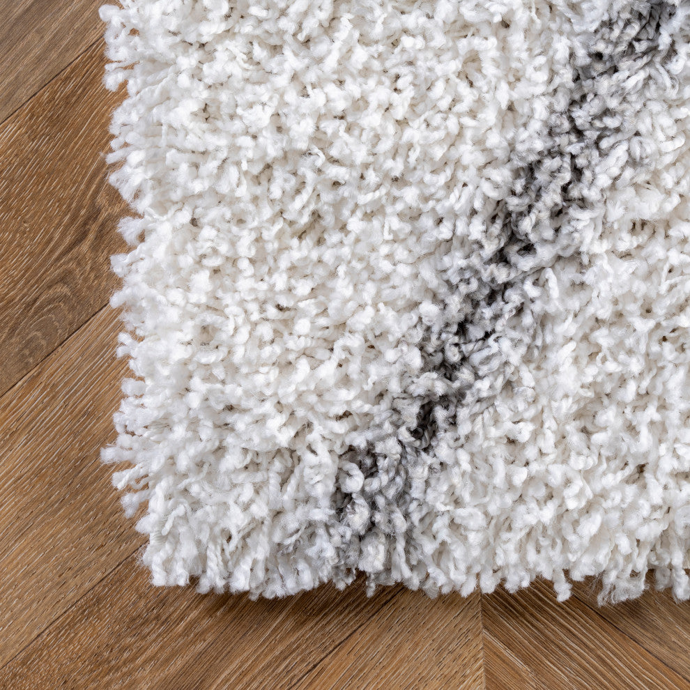 Nuloom Beyazit Machine-Made Easy Shag Rug, White 2'8"x8'Runner