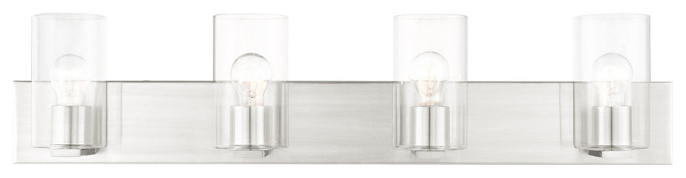 Livex Lighting Zurich 4 Light Brushed Nickel Large Vanity Sconce