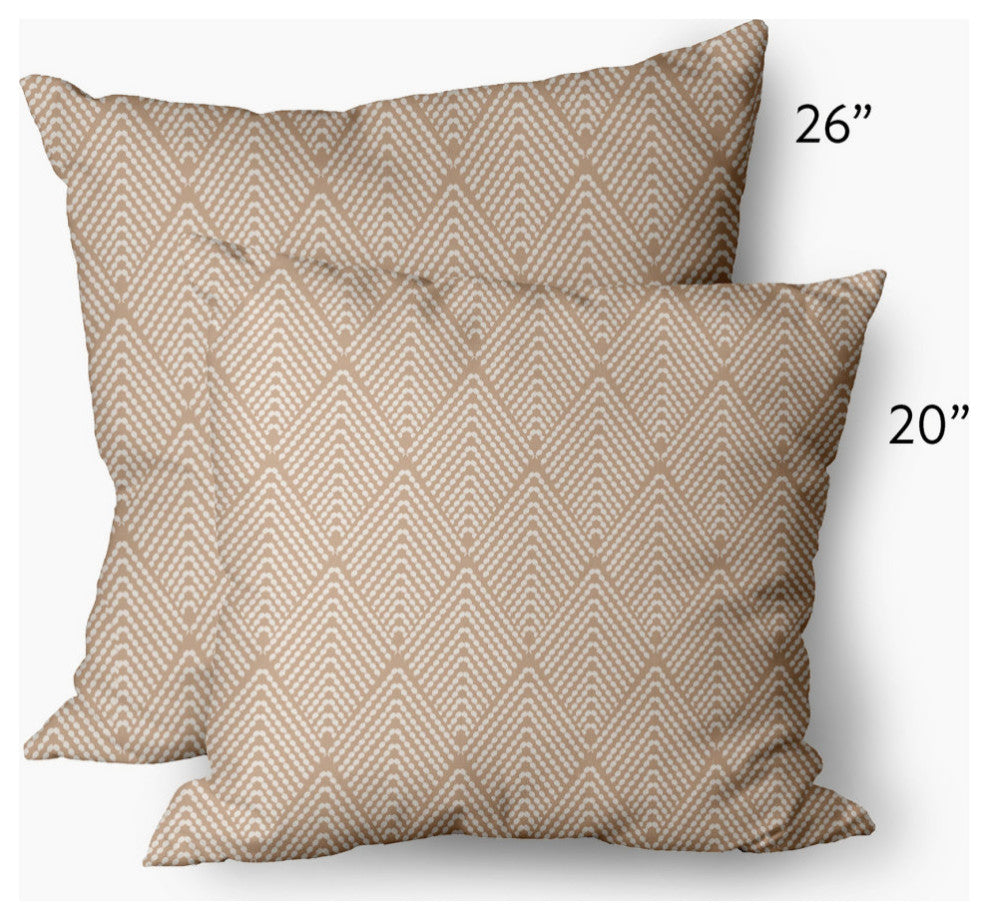 Lifeflor Diamond Decorative Throw Pillow, Basswood Brown, 20"x20"