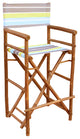 Bamboo High Director Chair, Set of 2, Green Stripes