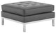 Loft Tufted Upholstered Faux Leather Ottoman Silver Gray