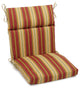18"X38" Polyester Patterned Outdoor Squared Chair Cushion, Kingsley Stripe Ruby