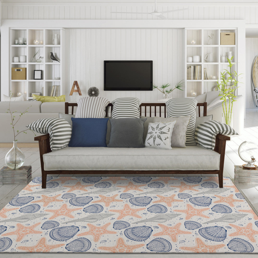 Indoor/Outdoor Seabreeze SZ4 Flax Machine Washable 10' x 14' Rug