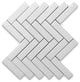 Thassos White Marble 1x4 Herringbone Mosaic Wall Floor Tile Polished, 1 sheet