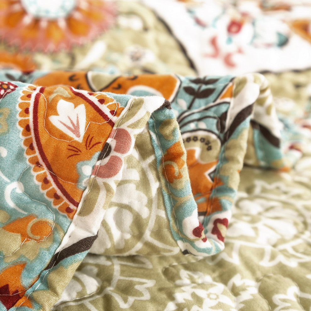Garden Party 3-Piece Reversible Quilt Set, Queen