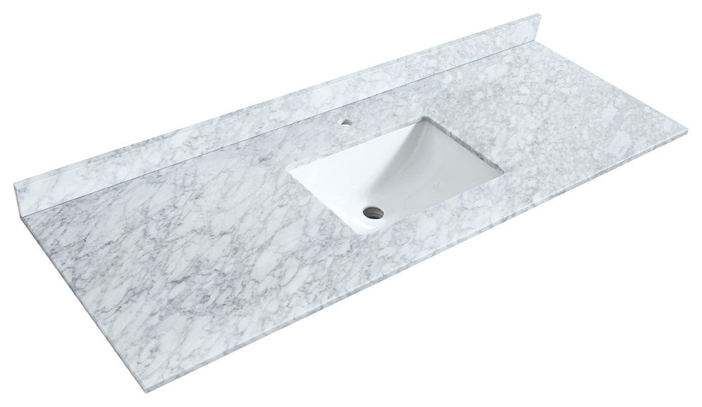 Marlena 60" Green Single Vanity, Top, Bronze Trim
