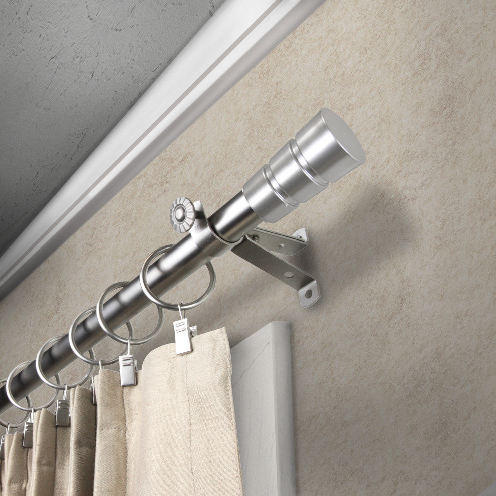 Noah 13/16" Diameter Curtain Rod, Satin Nickel, 18-28"