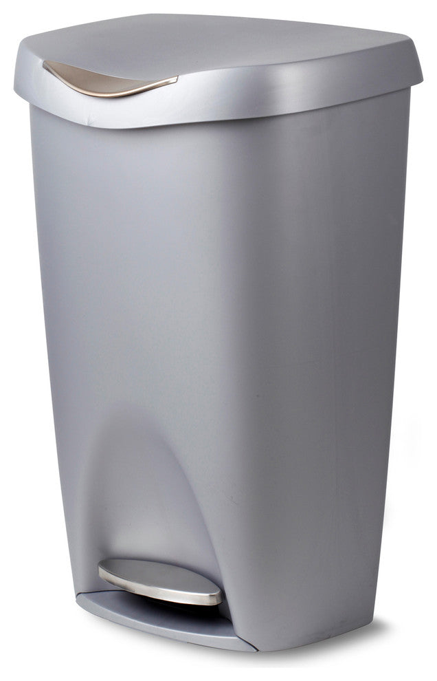 Umbra Brim 13 Gallon (50L) Trash Can With Lid, Nickel