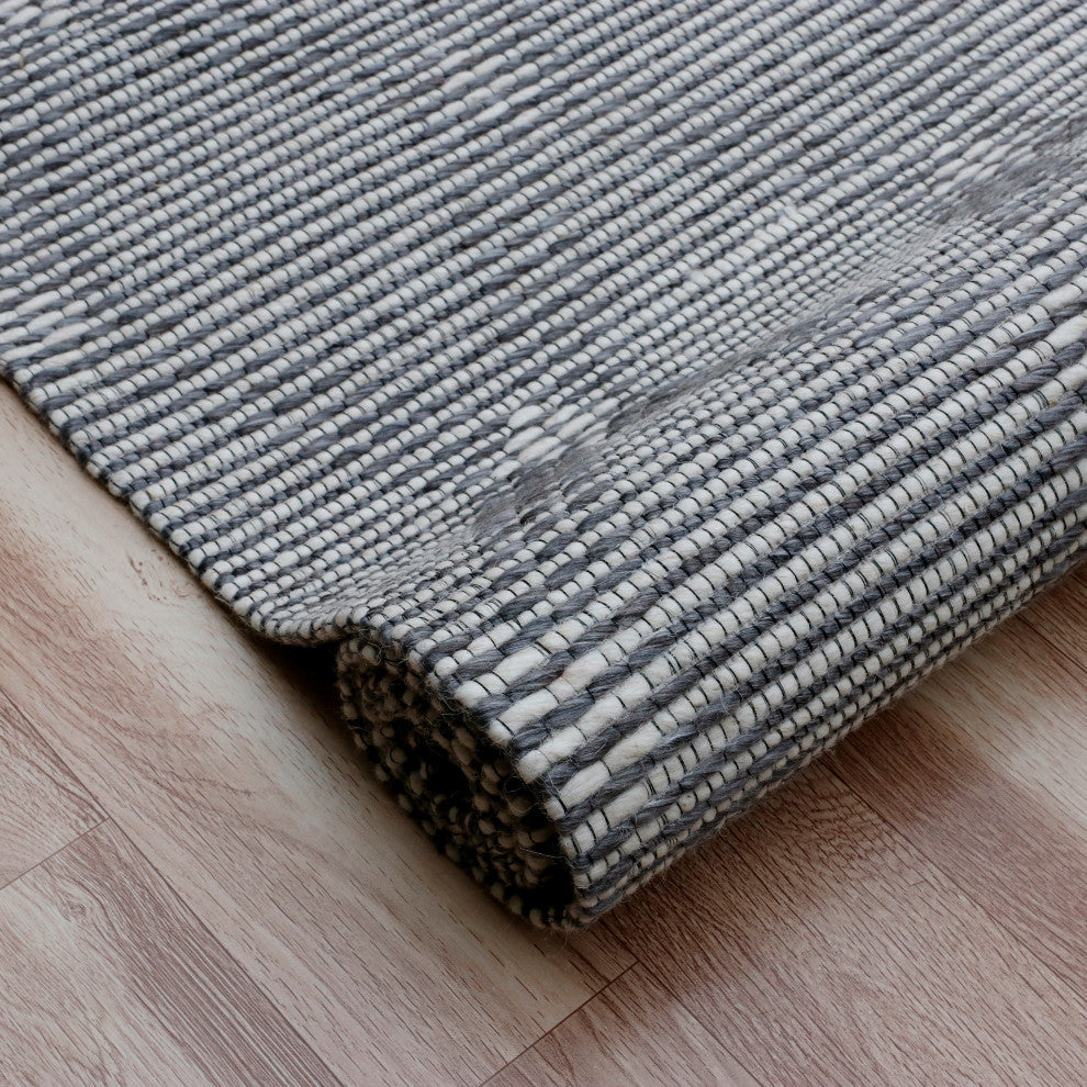 Camden Gray/Ivory Transitional Diamond Wool Indoor Area Rug, 7'9" x 9'9"