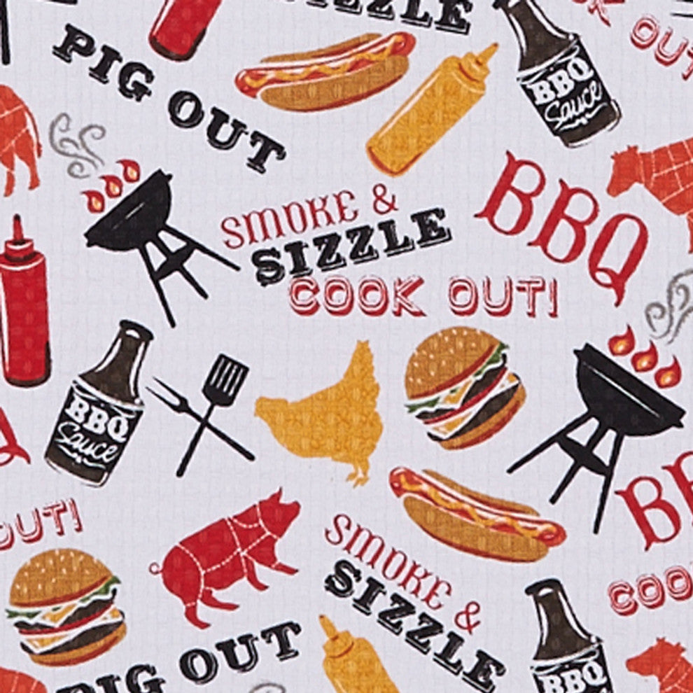 Eat Drink BBQ Dishtowel Set, 18x28 inch, 4 Piece