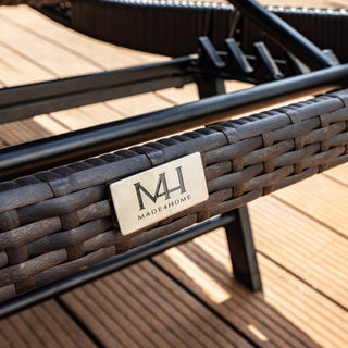 Set of 4 Faro Chaise Lounge - Dark Brown