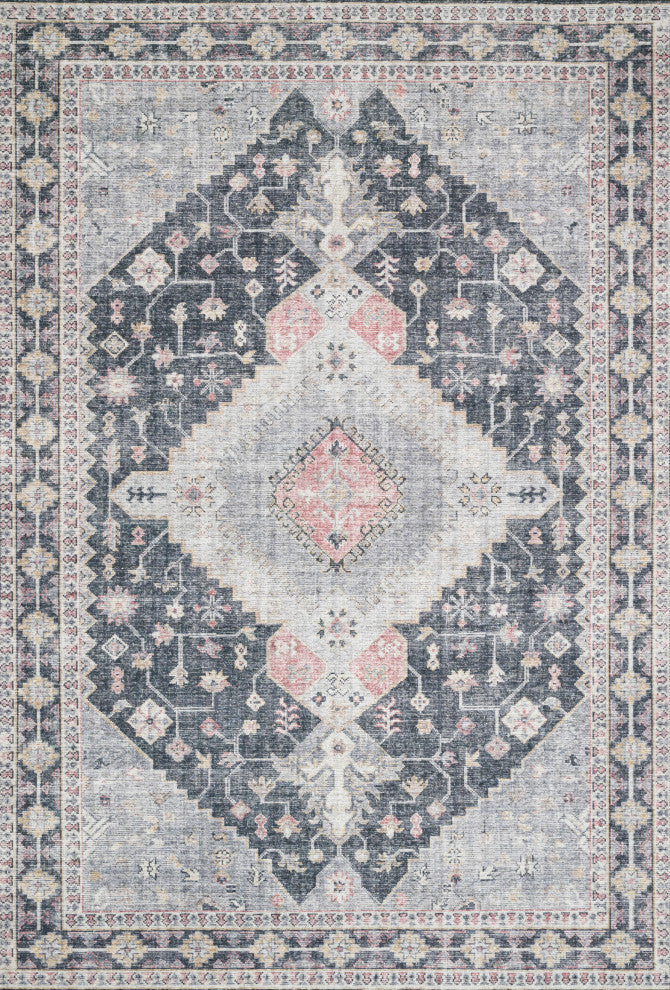 Loloi II Skye Area Rug, Charcoal/Multi, 8'0"x8'0" Round