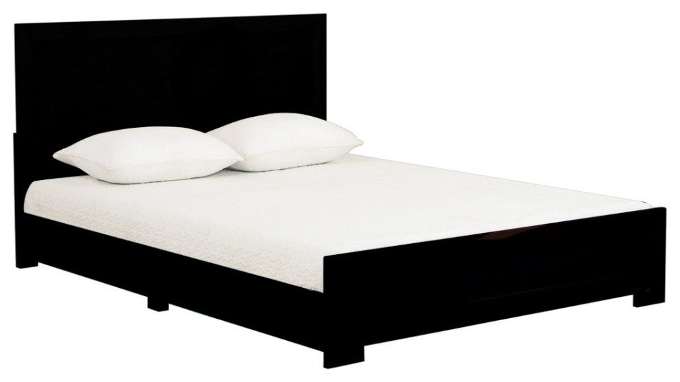 Black Wood Full Platform Bed