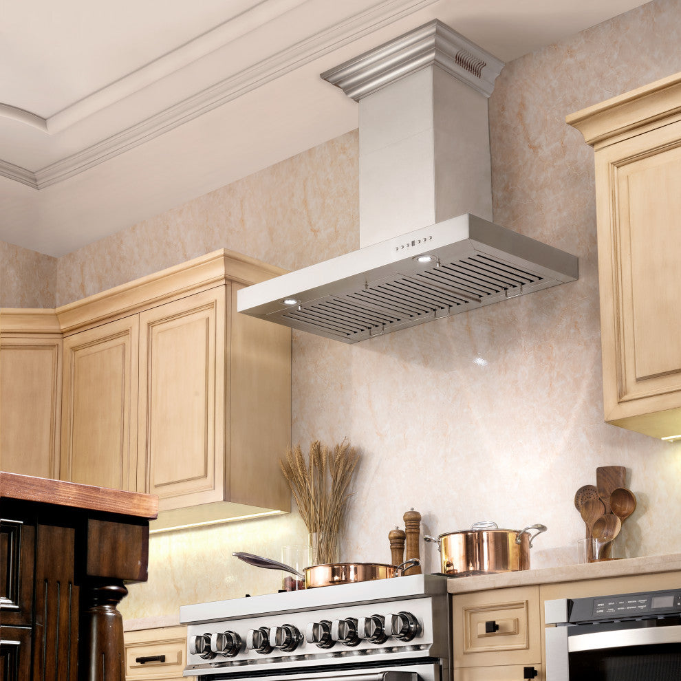 ZLINE 48" Ducted Vent Wall Mount Range Hood With Built-in CrownSound