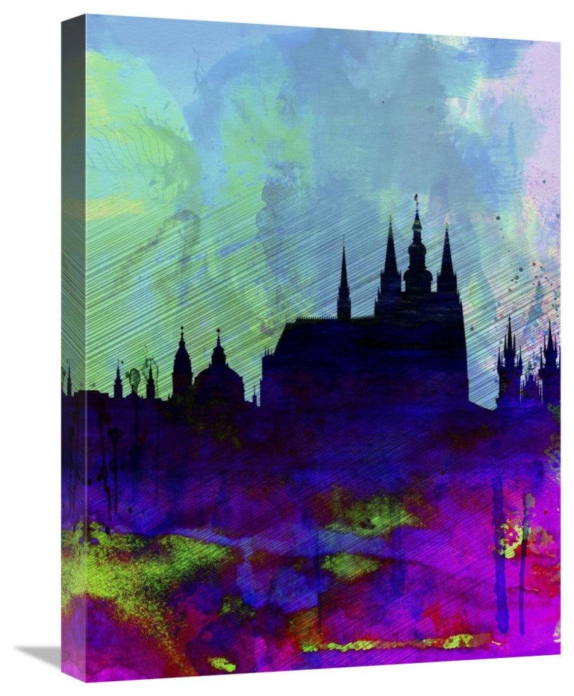 "Prague Watercolor Skyline" Fine Art Print