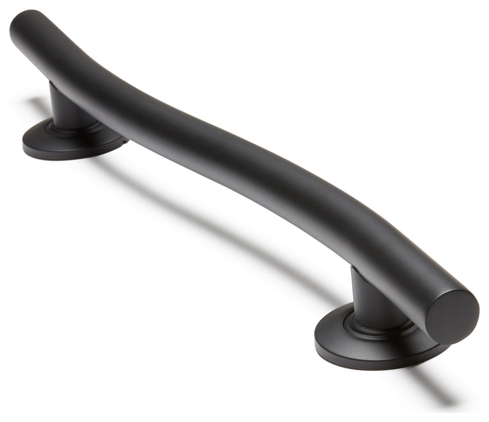 Wave Design Shower Grab Bar, Matte Black, 36"