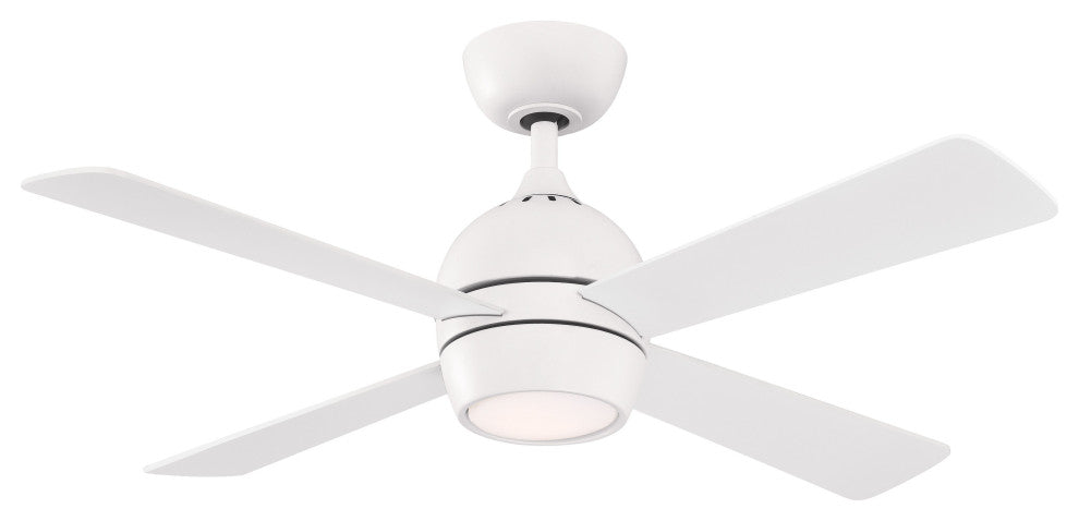 Fanimation Kwad 44" Ceiling Fan with LED Light, Matte White