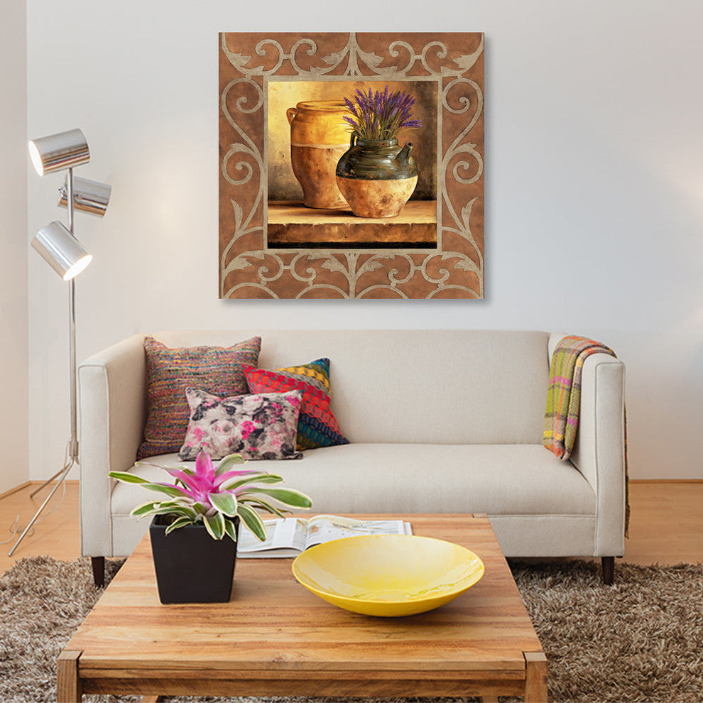 "Vases With Lavender" by Andres Gonzales, Canvas Print, 37"x37"