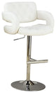 Coaster Contemporary Faux Leather Adjustable Bar Stool in White